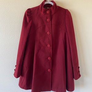 free people pleated felted swing pea coat size 8